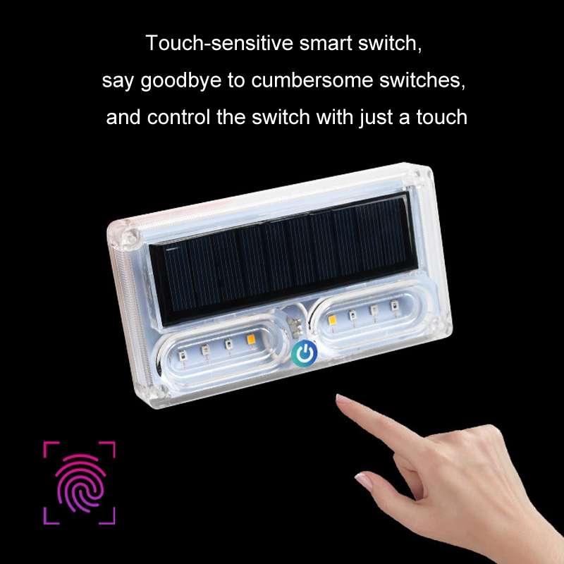 Car Solar Warning Light Anti-rear Collision LED Tail Light(Double-sided Glue)