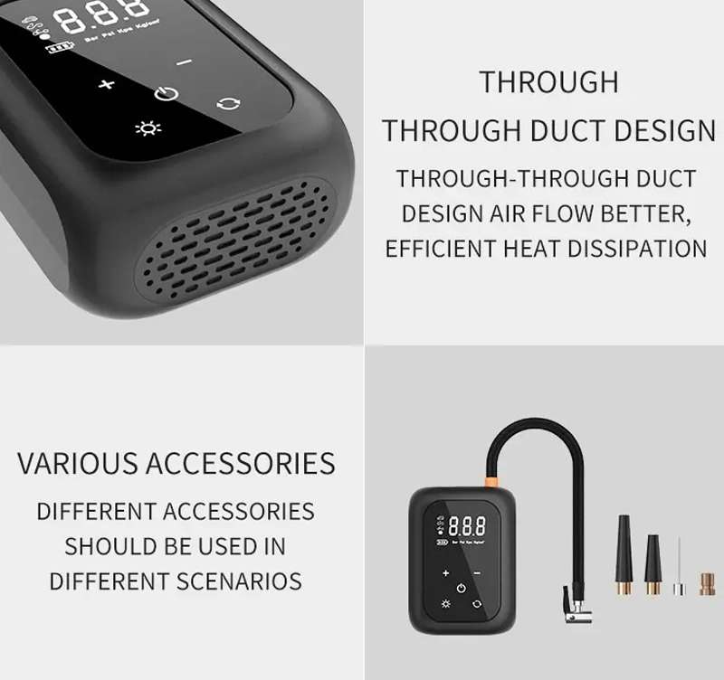 Multifunctional Portable Car Electric Wireless Tire Inflator Pump(Mechanical Button)