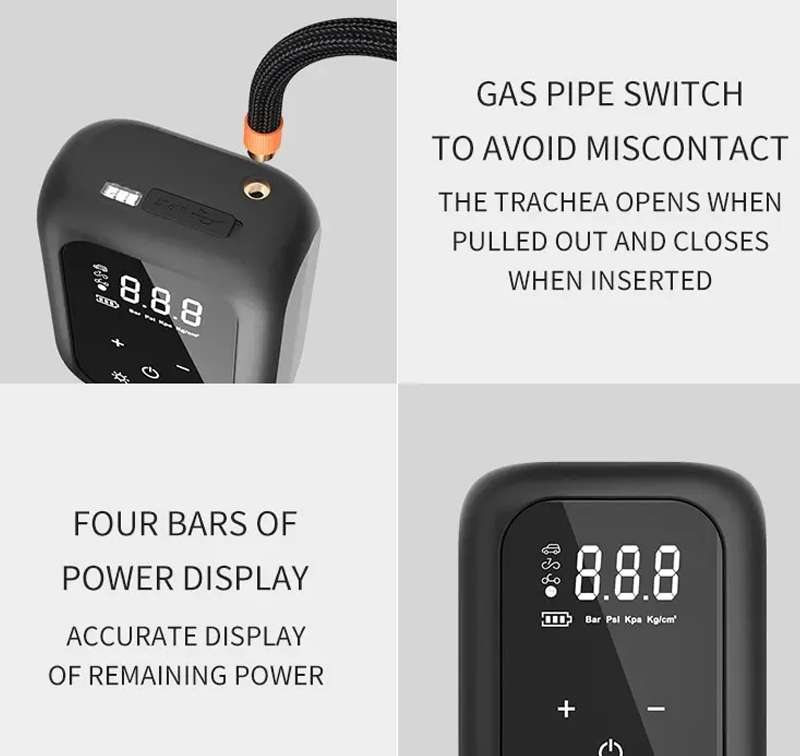 Multifunctional Portable Car Electric Wireless Tire Inflator Pump(Mechanical Button)
