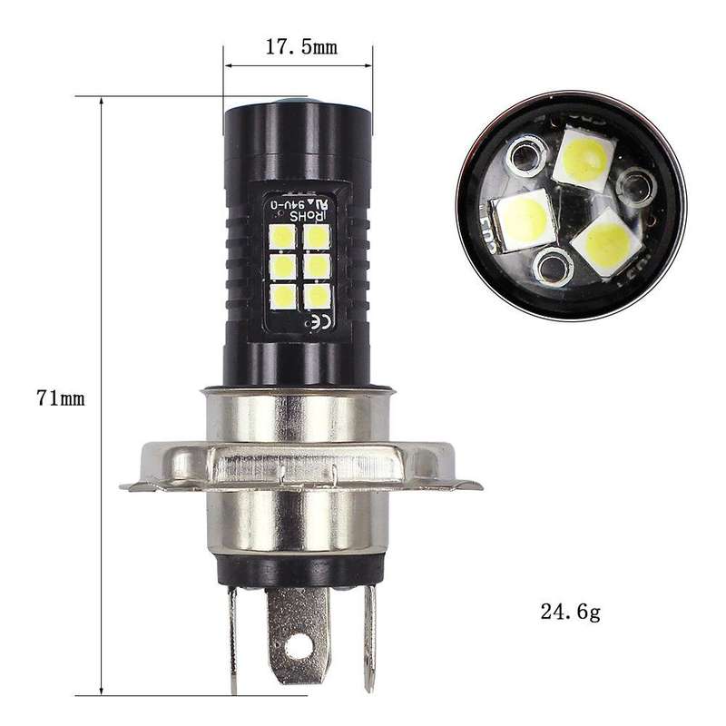 1pair Automotive High-power LED White Light Fog Lamp(H4)