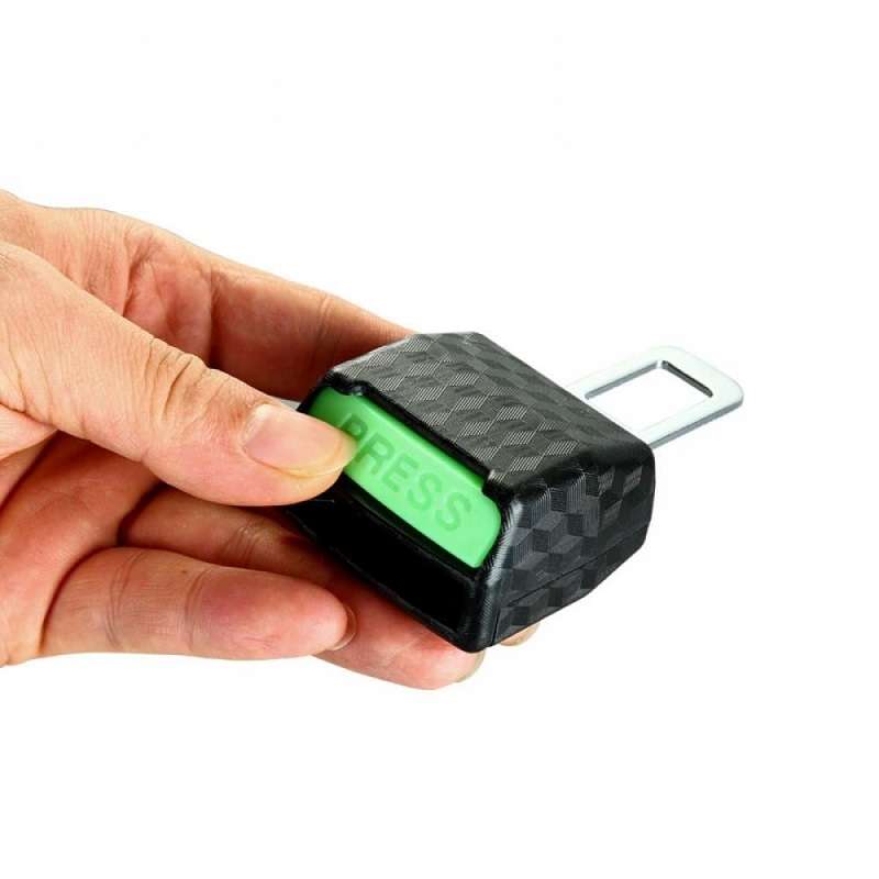 1pair Car Safety Belt Insert Head Limiter With Lock Tongue(Luminous Buckle)
