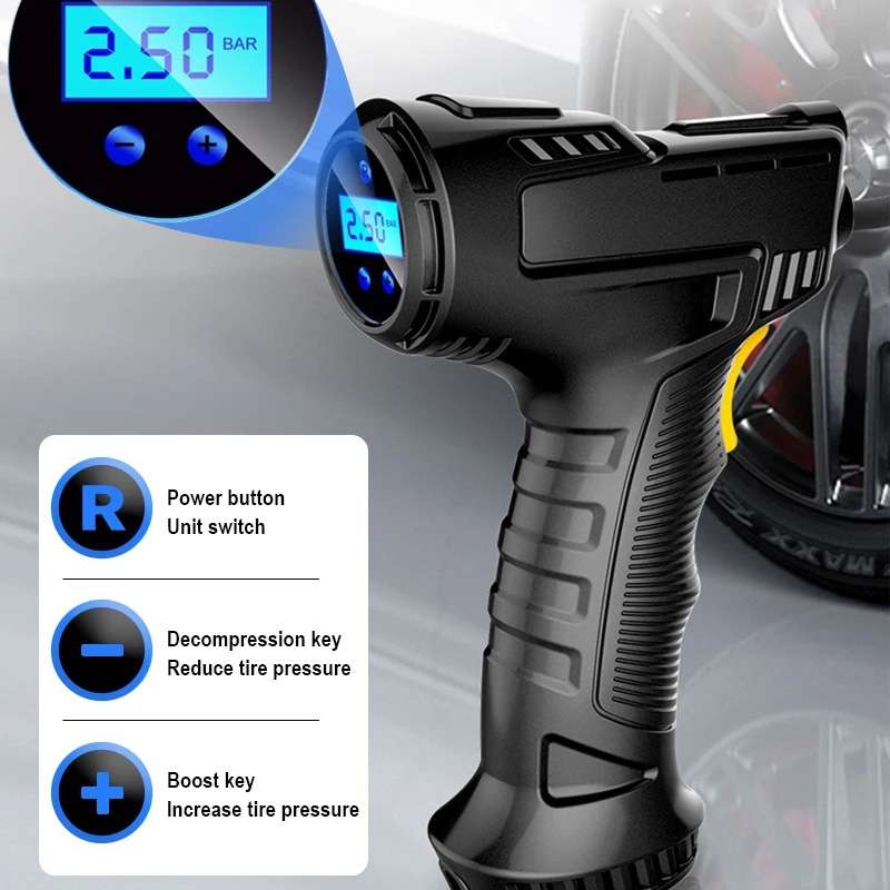 Wireless Digital Display 120W Car Air Pump Compressor Tire Inflator Equipment