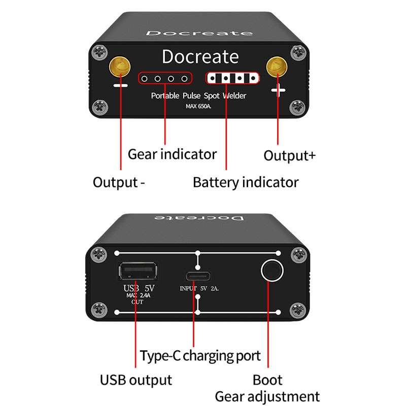 Docreate 18650 Lithium Battery Nickel Band Mini Portable Point Welding Machine With Mobile Power Fu