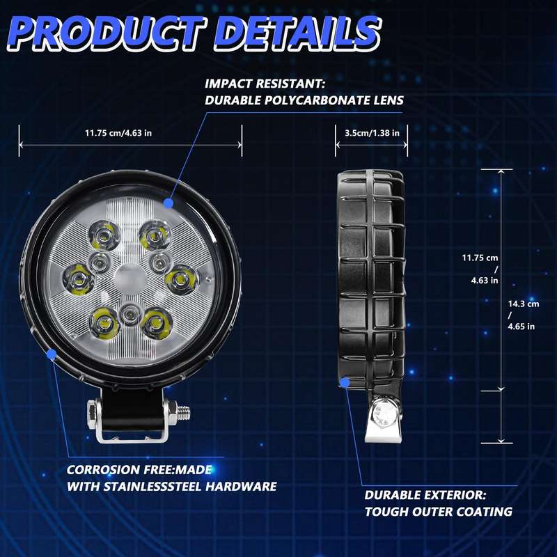 4 Inch Round Mixed Luminous Aluminum Alloy Car Work Light(Sigle)