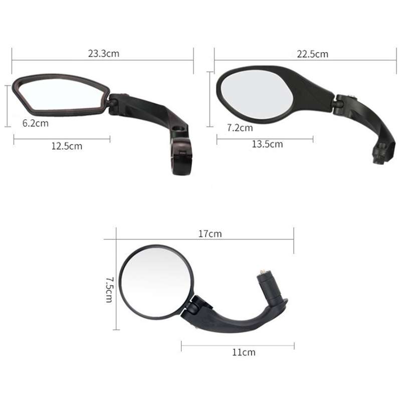 Motorcycle Wide View Rear View Mirror Bicycle Reflector, Color: Ellipse Left