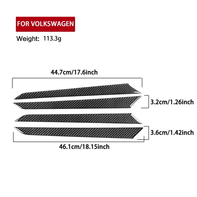 For Volkswagen Sagitar 2019-2023 4pcs /Set Left-hand Drive Door Panel Sticker(Black)