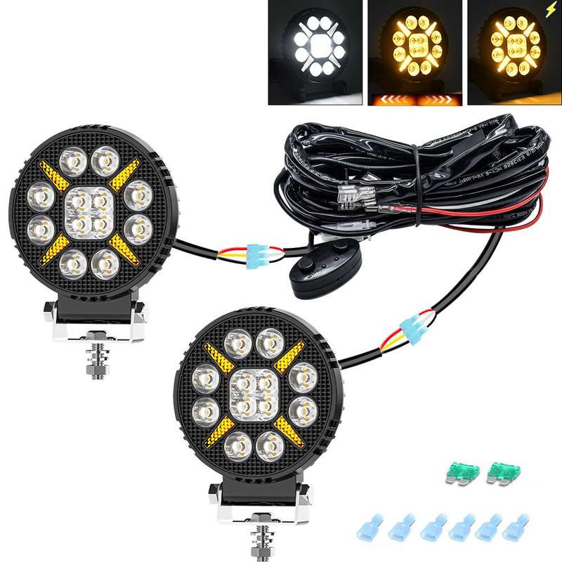 4 Inch Round Mixed Luminous X-shaped Angel Eye Car Work Light(X9)