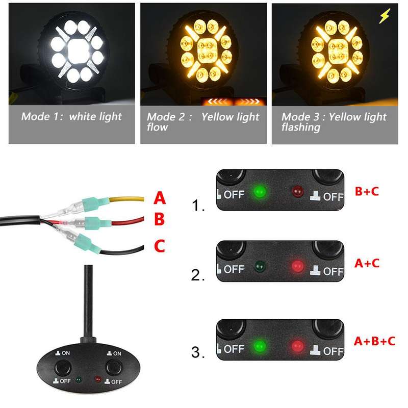 4 Inch Round Mixed Luminous X-shaped Angel Eye Car Work Light(X9)