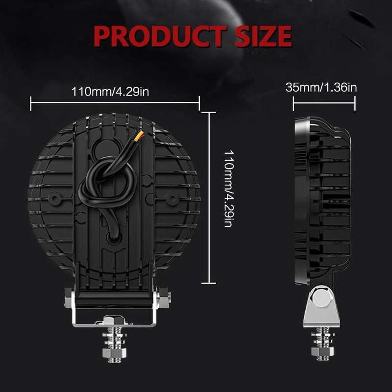4 Inch Round Mixed Luminous X-shaped Angel Eye Car Work Light(X9)