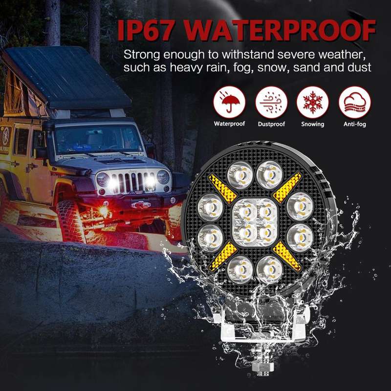 4 Inch Round Mixed Luminous X-shaped Angel Eye Car Work Light(X9)
