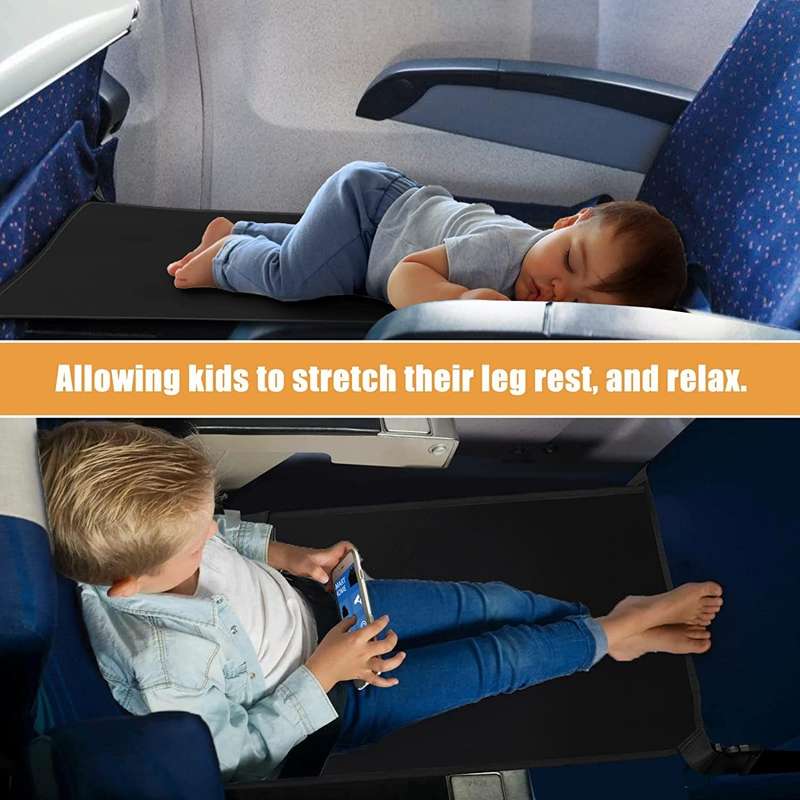 79 x 44cm Kids Airplane Seat Extender Portable Travel Seat Cushion(Black)