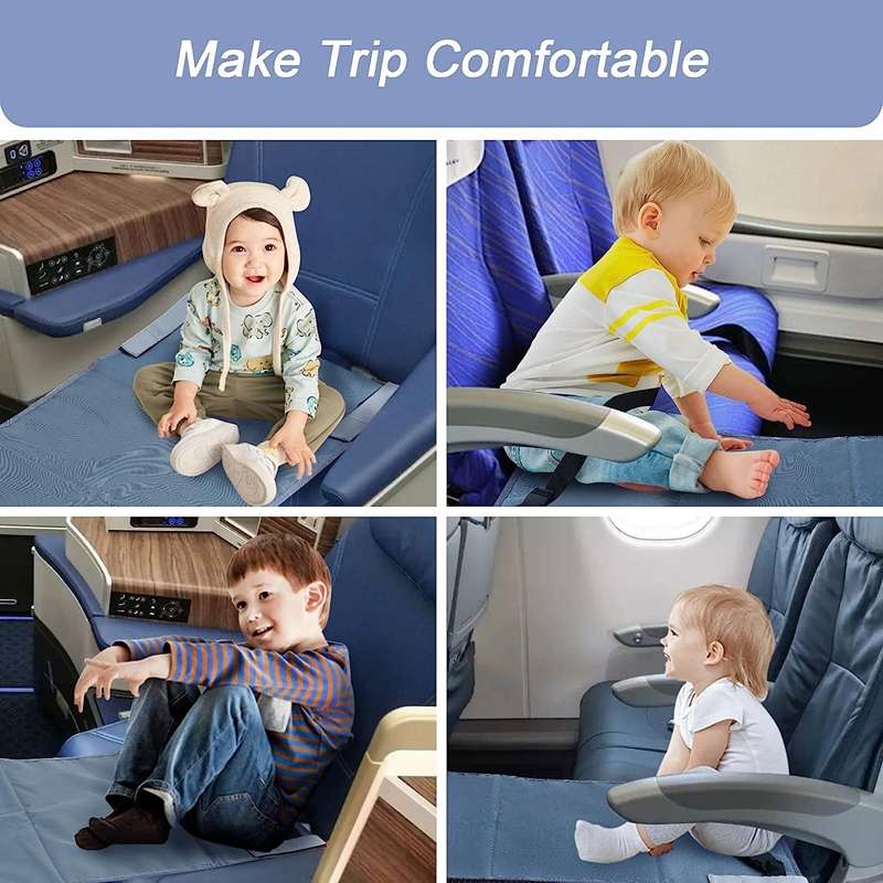 79 x 44cm Kids Airplane Seat Extender Portable Travel Seat Cushion(Black)