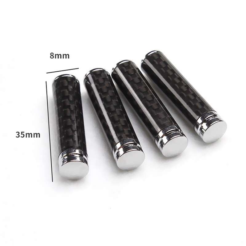 4pcs/set Carbon Fiber Door Interior Deadbolt Trim Cover