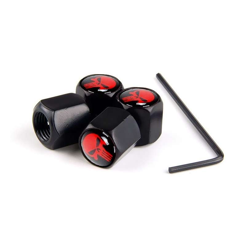 4pcs/set Skull Anti-theft Valve Personalised Conversion Cap(Red)