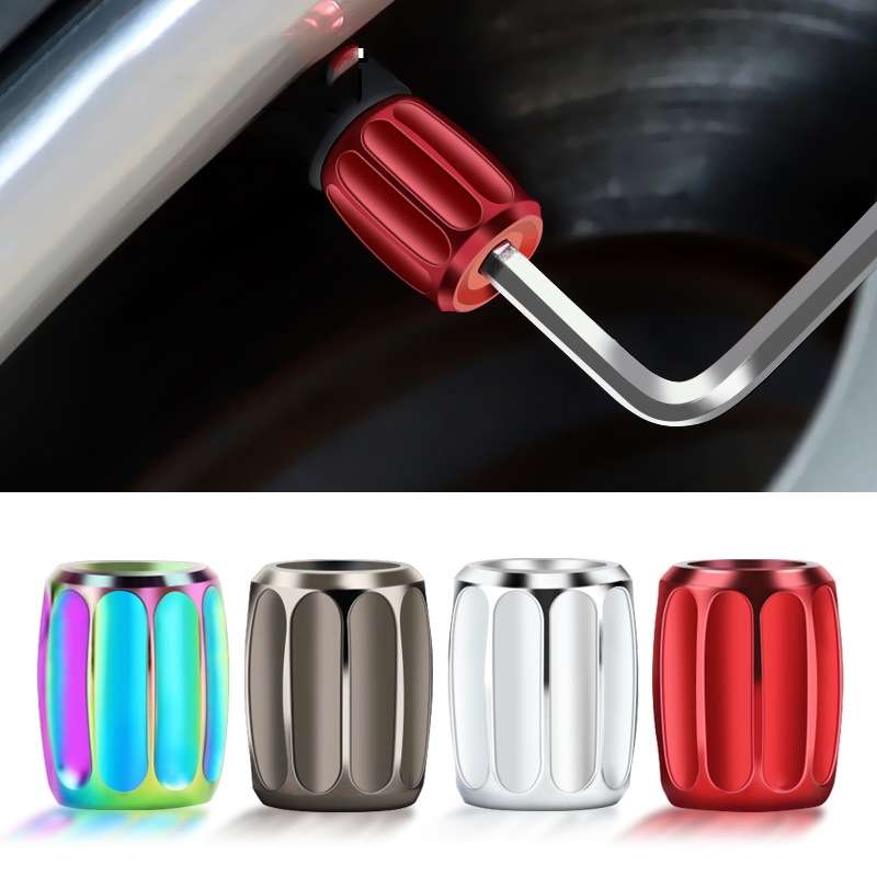 4pcs/set Metal Anti-theft Tyre Core Valve Personalised Conversion Cap, Color: Colorful
