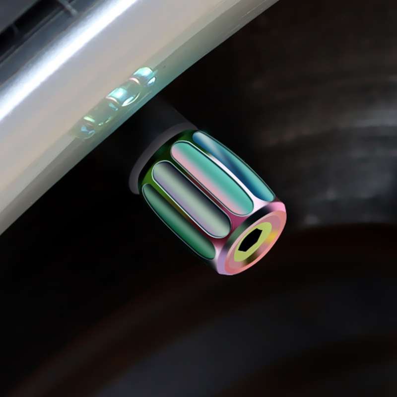 4pcs/set Metal Anti-theft Tyre Core Valve Personalised Conversion Cap, Color: Colorful