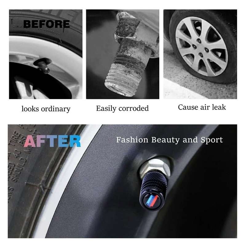 Aluminium Alloy Checkered Tricolour Car Wheel Decorative Valve Cap(Red)
