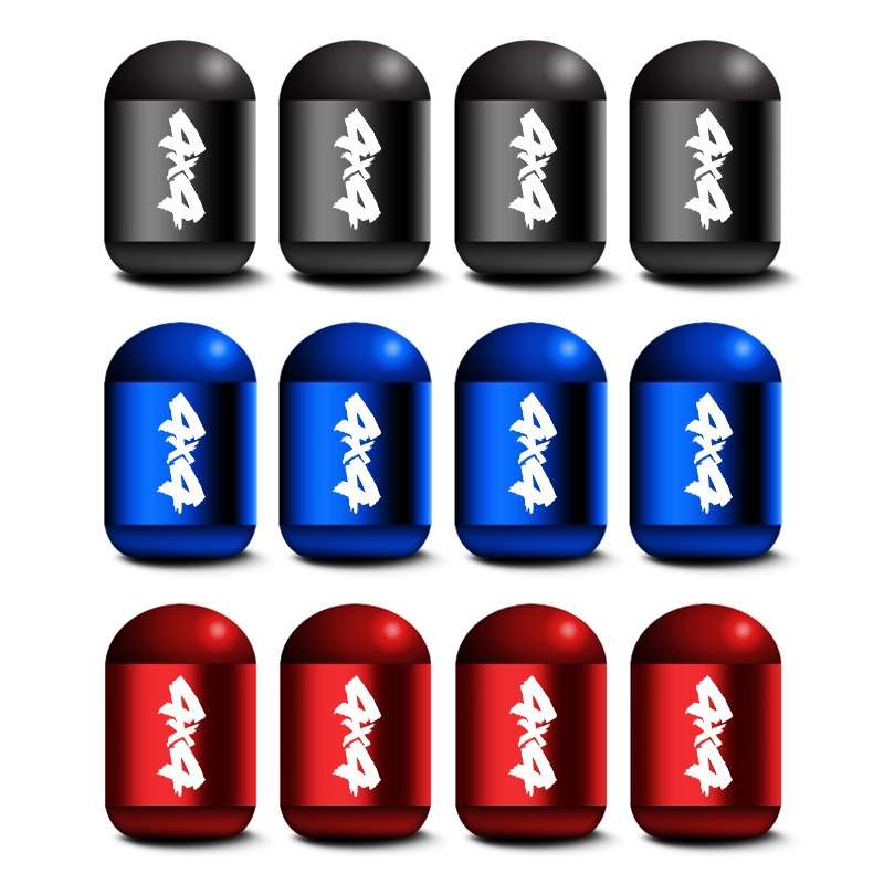 4pcs/set Aluminium Alloy Auto American Style Tyre Capsule Valve Cap(Blue)