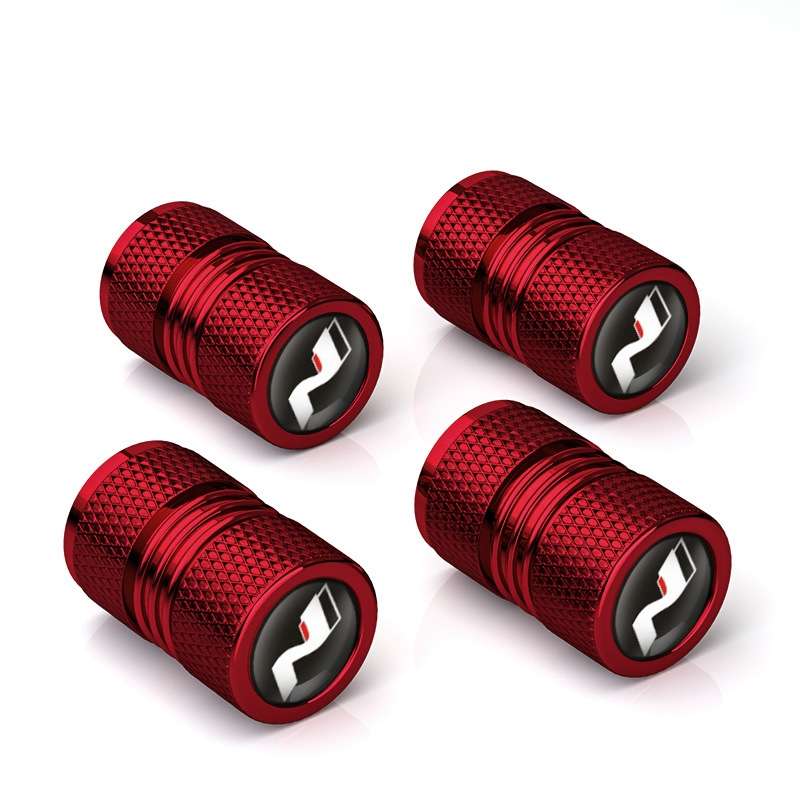 4pcs/set Aluminium N Label Car Tire Valve Caps(Red)