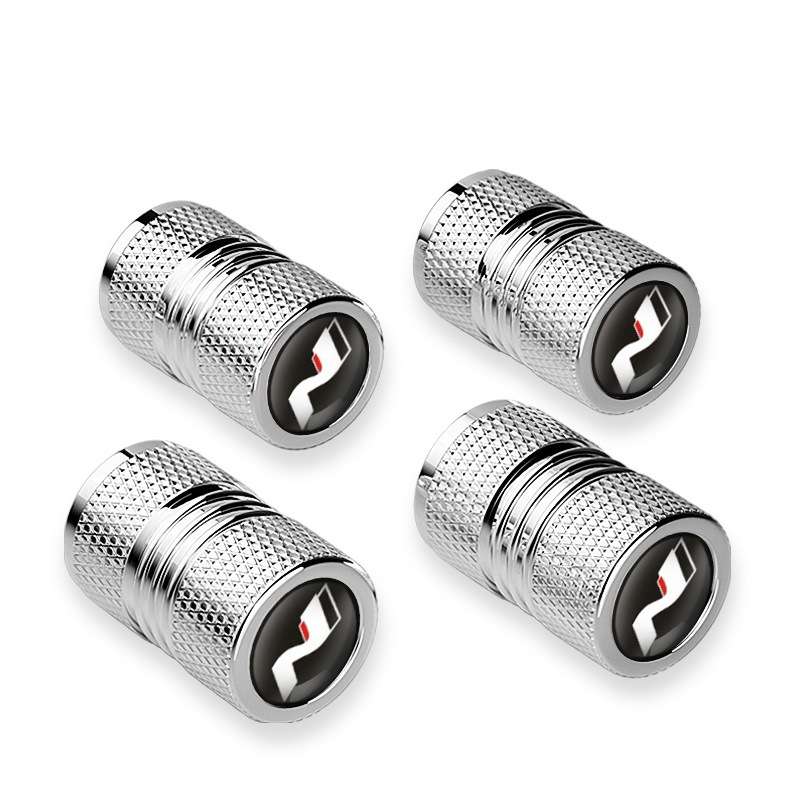 4pcs/set Aluminium N Label Car Tire Valve Caps(Silver)