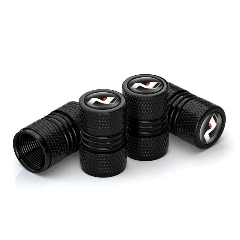 4pcs/set Aluminium N Label Car Tire Valve Caps(Red)