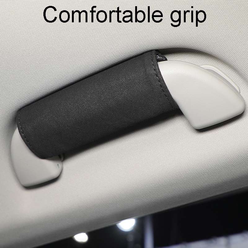 1pair Car Door Handle Decorative Anti-Scratch Cover Car Slippery Leather Inner Door Handle Protectiv