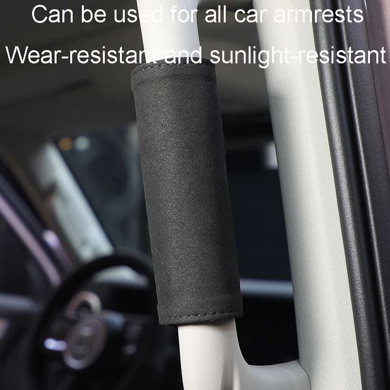 1pair Car Door Handle Decorative Anti-Scratch Cover Car Slippery Leather Inner Door Handle Protectiv