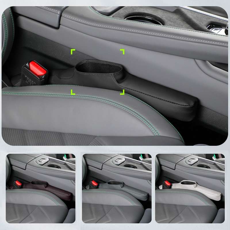 1pair Car Seat Storage Organizer Seat Anti Leakage Seam Fillers(Black)
