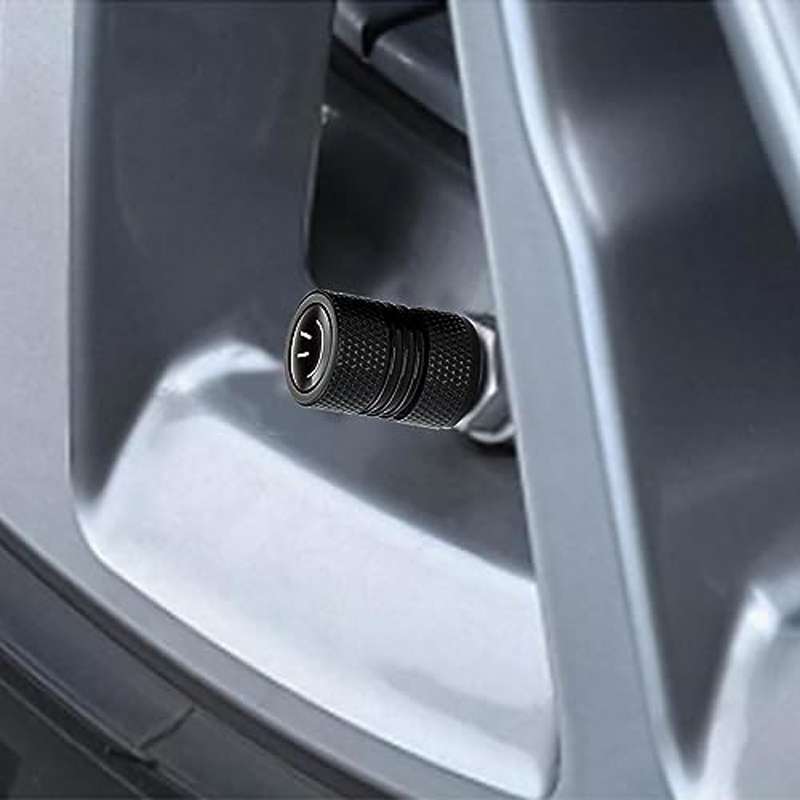 4pcs /Set Smile Metal Tire Valve Caps Automobile Modification Universal Valve Core Cover(Black)