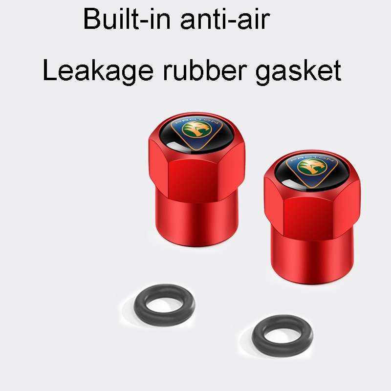 4pcs /Set Car Labeled Metal Tire Valve Caps Automobile Universal Modified Valve Covers(Red)