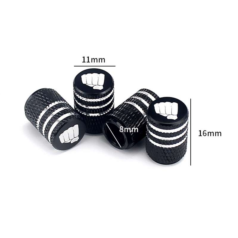 Laser Power Gesture Motivational Fist Car Tire Valve Cap, Specification: Black