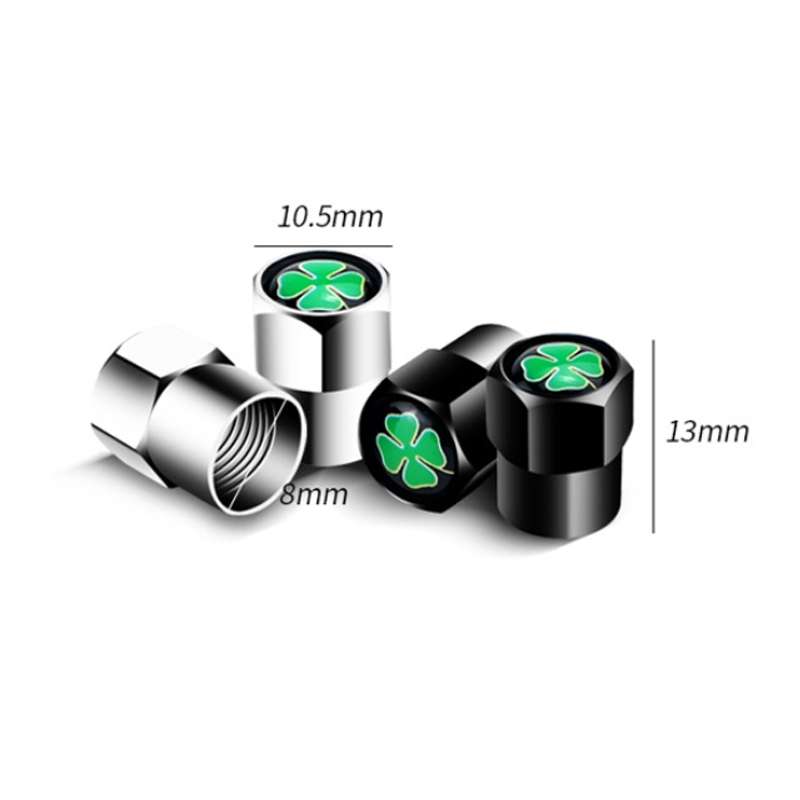 4pcs/set Guardian Clover Decorative Car Tire Valve Cap(Silver)