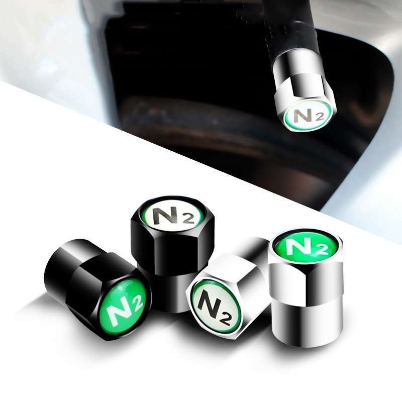 4pcs /Set N2 Metal Tire Valve Caps Automobile Universal Modified Valve Covers, Size: White Backgroun