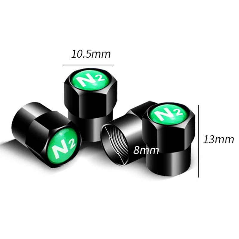 4pcs /Set N2 Metal Tire Valve Caps Automobile Universal Modified Valve Covers, Size: White Backgroun