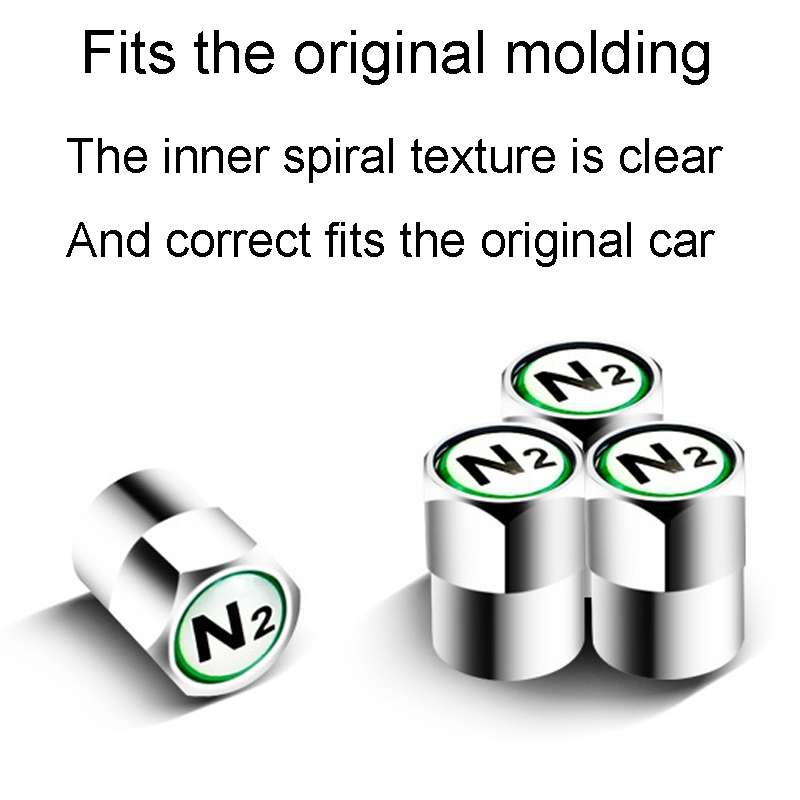 4pcs /Set N2 Metal Tire Valve Caps Automobile Universal Modified Valve Covers, Size: White Backgroun