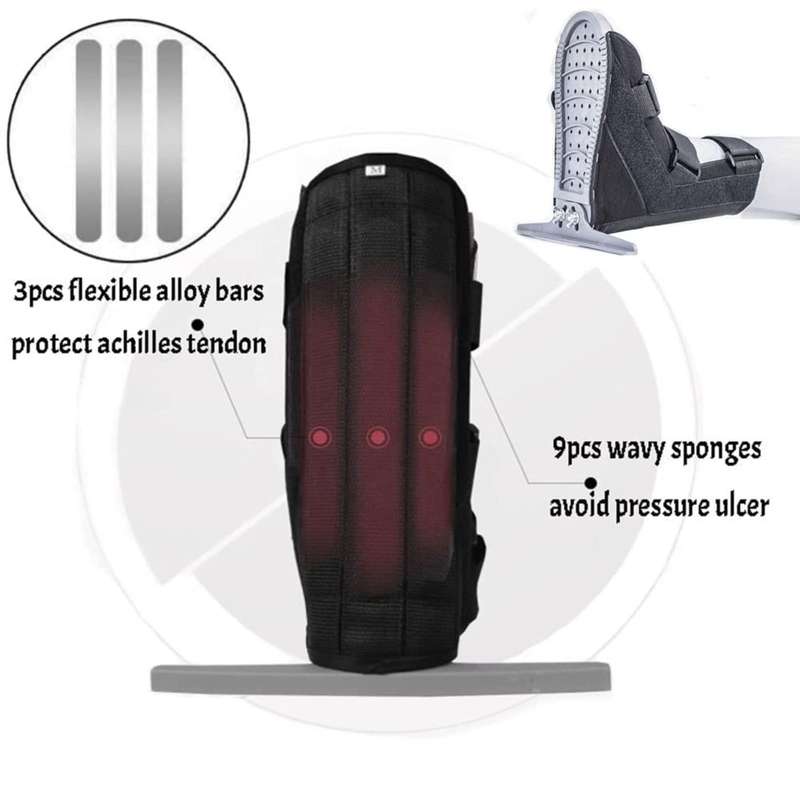 Drop Foot Support Foot Varus / Valgus Correction Brace Ankle Fracture Stabilizer, Size: L(Black)