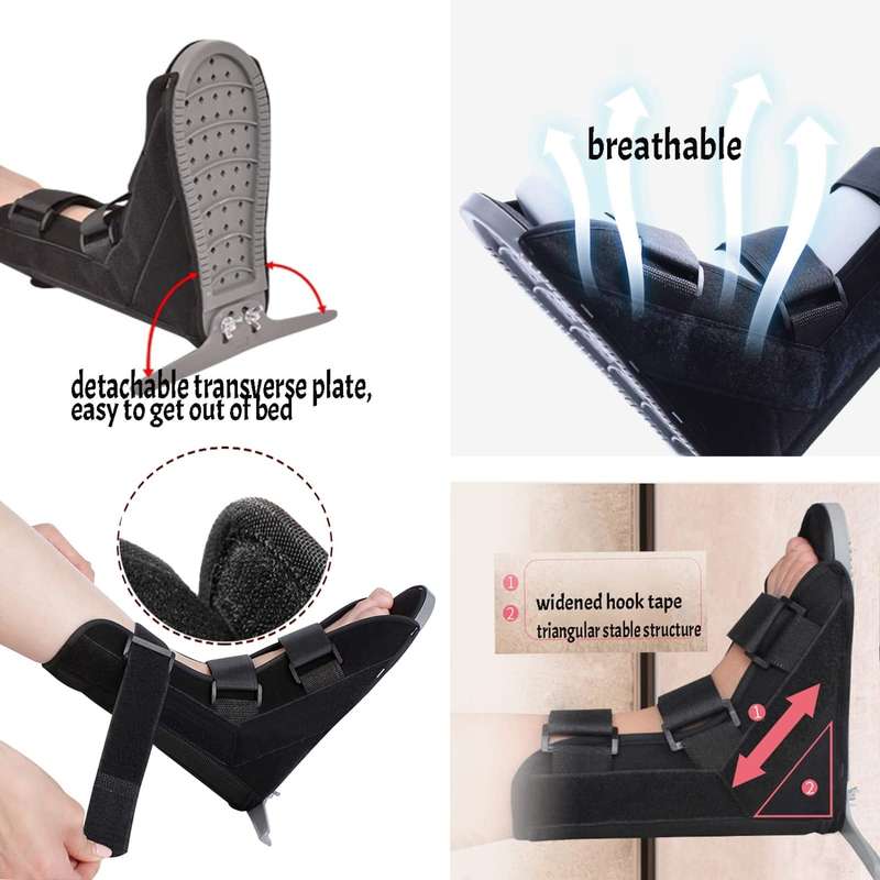 Drop Foot Support Foot Varus / Valgus Correction Brace Ankle Fracture Stabilizer, Size: L(Black)