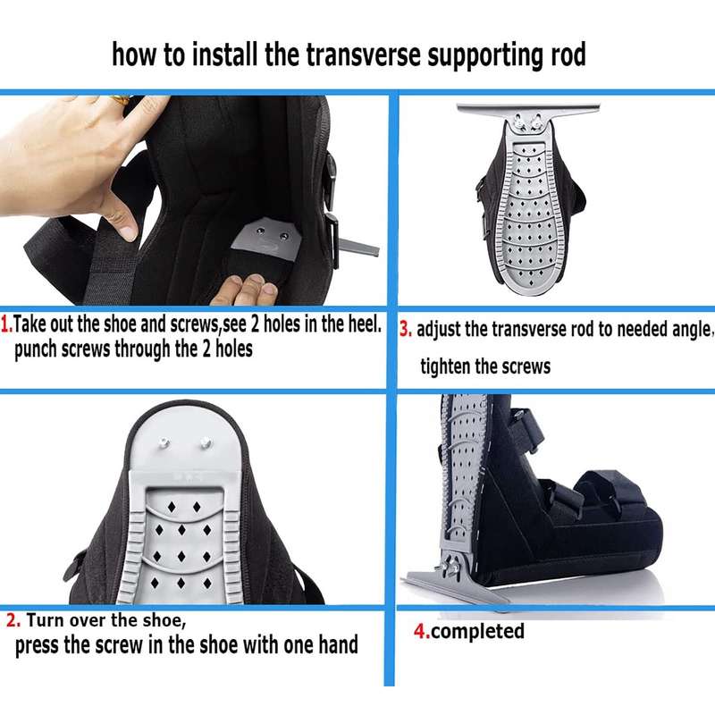 Drop Foot Support Foot Varus / Valgus Correction Brace Ankle Fracture Stabilizer, Size: L(Black)