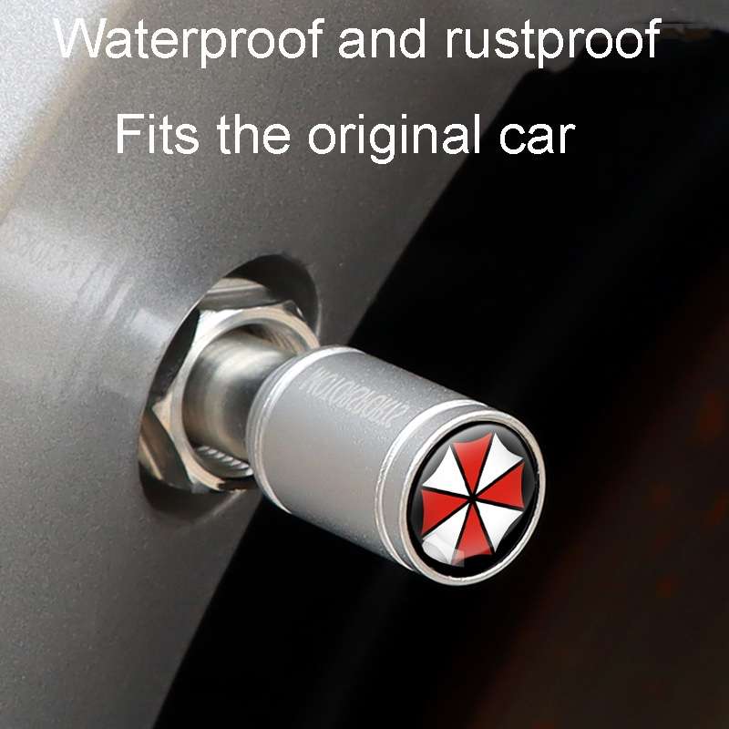 4pcs /Set Umbrella Metal Tire Valve Caps Automobile Universal Modified Valve Covers(Red)
