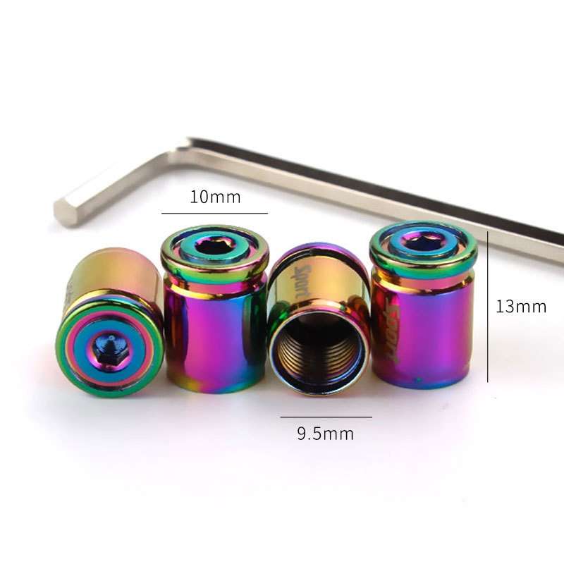 4pcs /Set Sport Anti-Theft Car Tire Valve Caps Universal Valve Cover With Wrench(Colorful)