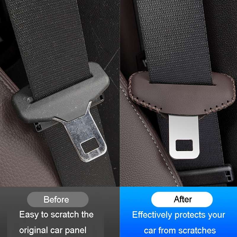 For BMW 1pair Seatbelt Insert Protector Bumper Belt Chuck Decoration(Red)