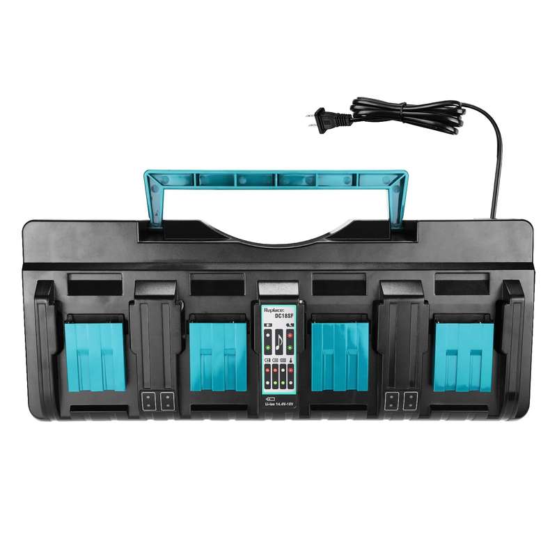 4 Ports 14.4-18V Lithium-Ion Charger DC18SF For Makita BL1430 / BL1820 / BL1830 / BL1850, Model: US