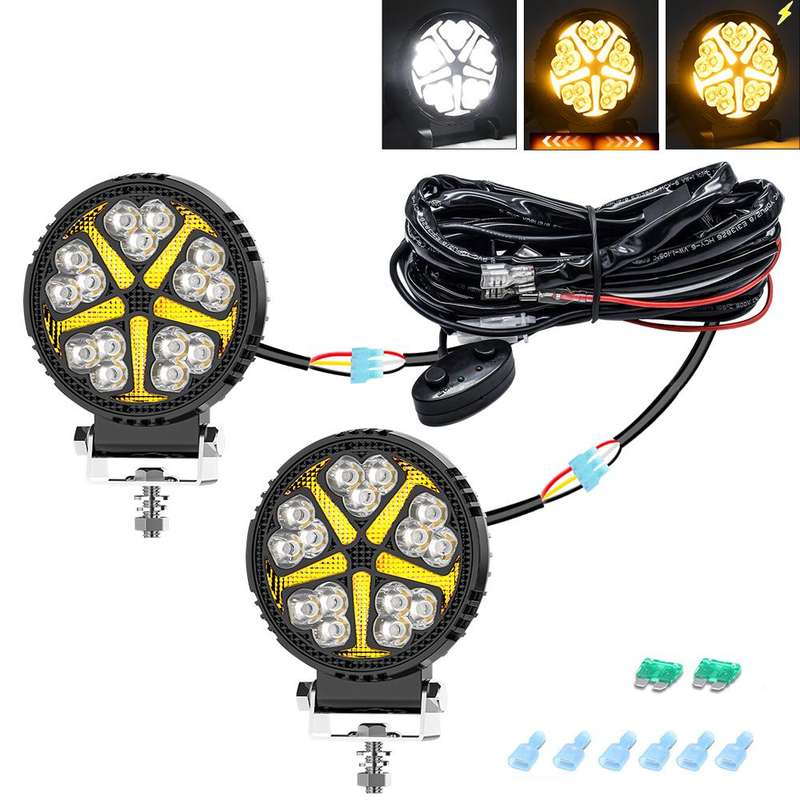 4 Inch Round Mixed Luminous Windmill Angel Eye Car Work Light(X7)