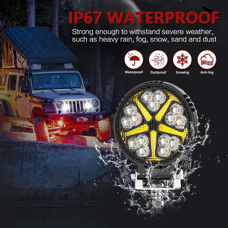 4 Inch Round Mixed Luminous Windmill Angel Eye Car Work Light(X7)
