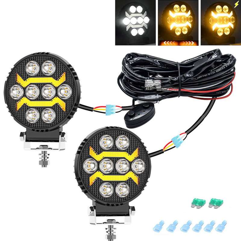 4 Inch Round Mixed Luminous Arch Bridge Angel Eye Car Work Light(X5)