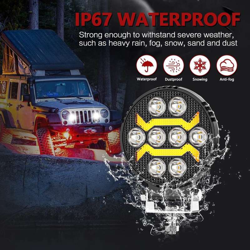 4 Inch Round Mixed Luminous Arch Bridge Angel Eye Car Work Light(X5)
