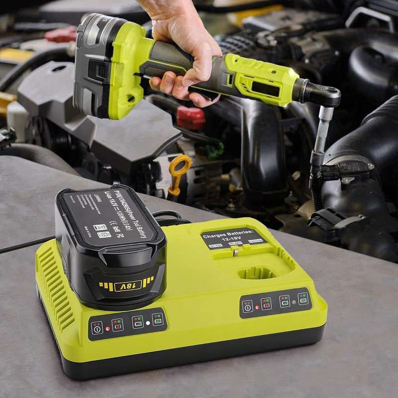 For RYOBI P108 / P117 12-18V Lithium Nickel Battery Dual Port Charger, Plug: US