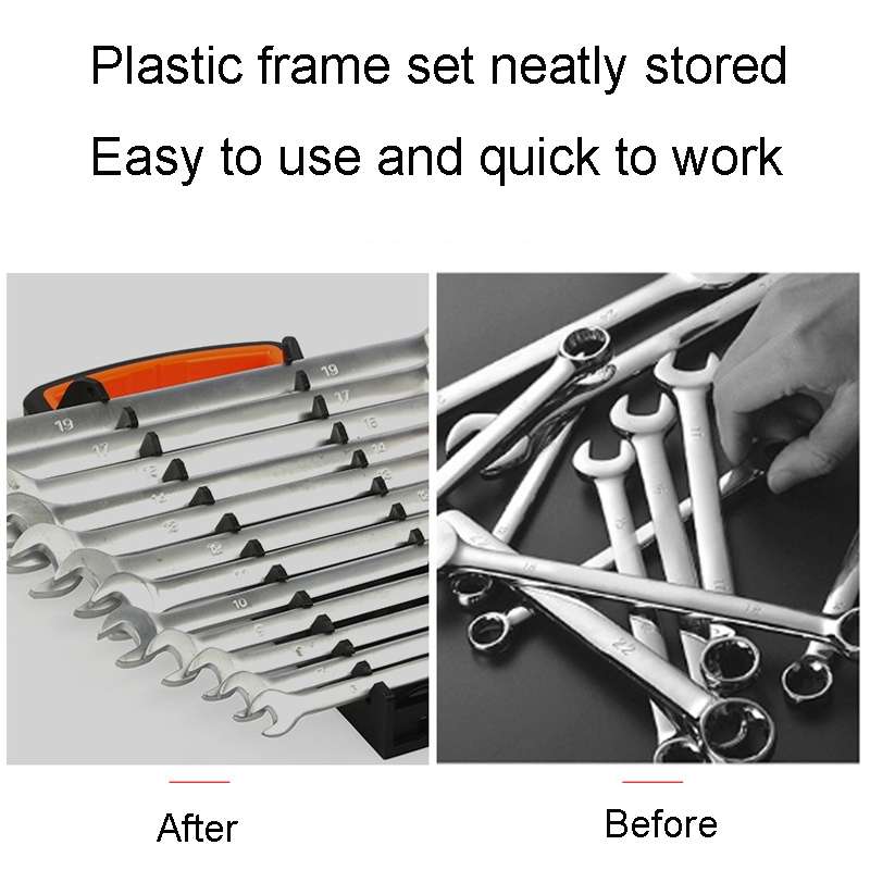 10 In 1 Ratchet Wrench Set Holder Two Way Opening Wrench Storage Rack