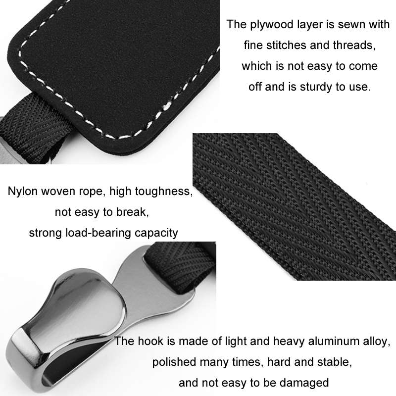 Car Rear Seat Backrest Suede Interior Multifunctional Hook(Black)