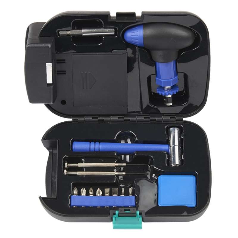 14 In 1 Flashlight Tool Kit Lighting Hardware Utility Set(Black Blue)